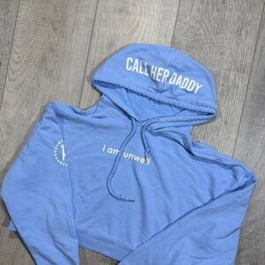 Vintage 2000 style call her daddy barstool sports crop top hoodie Size M